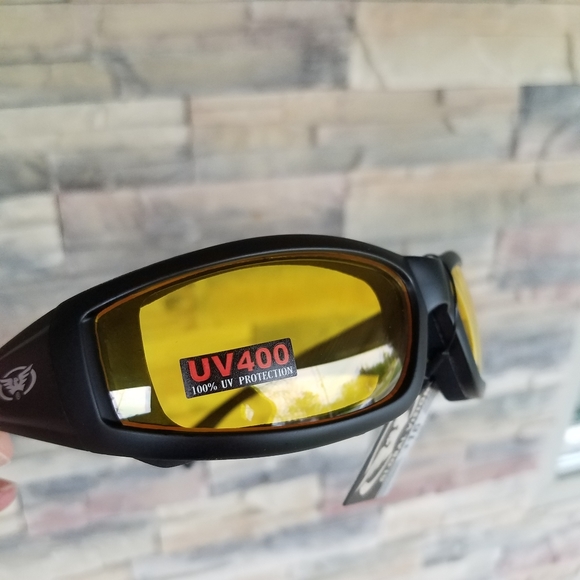 Sunglasses Motorcycle Yellow Outdoor Men Wheelie Padded Shatterproof UV400 Lens - Picture 11 of 11